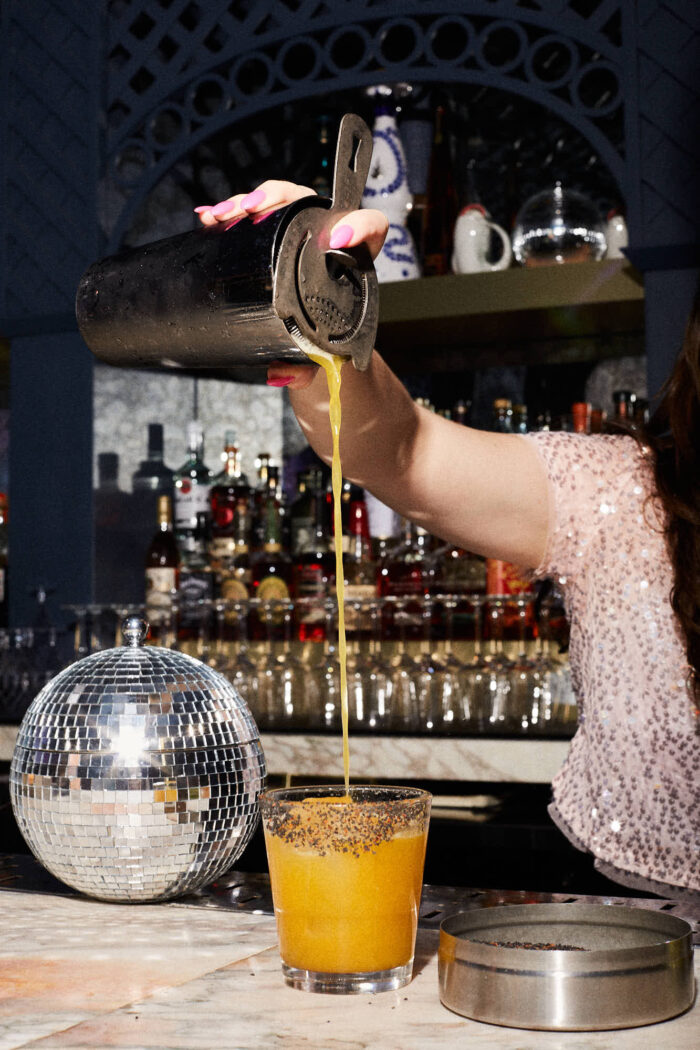 girl preparing a drink